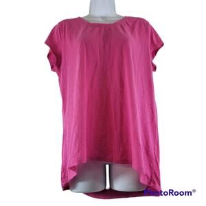Athleta Asana Tee in Paradise Pink Short Sleeve/ Hi-Lo Size Large